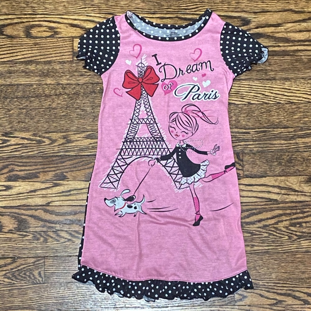 5T Girls Paris pajama nightgown dress